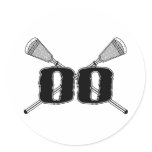 Lacrosse Number 00 Sticker