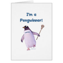 Lacrosse Penguin Greeting Cards