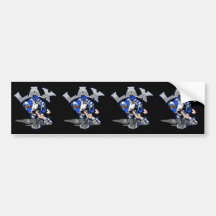 Lacrosse Player Blue Uniform Bumper Stickers