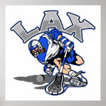 Lacrosse Player Blue Uniform Poster