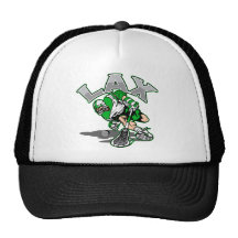 Lacrosse Player Green Uniform Hats
