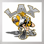 Lacrosse Player Yellow Uniform Posters