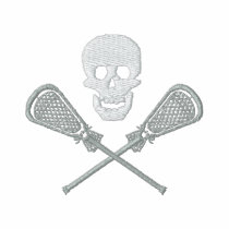 Lacrosse Skull And Cross Sticks Embroidered Embroidered Shirt