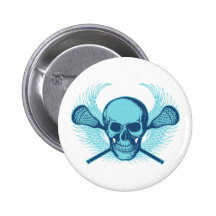 Lacrosse Skull - Blue Buttons