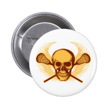 Lacrosse Skull - Red Pin