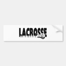 Lacrosse Stick Black and White Bumper Stickers