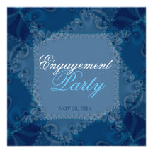 Lacy Blue Dream Engagement Invitations