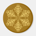 Lacy Gold Christmas Snowflake Refrigerator Magnets