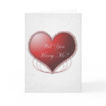Lacy Heart Will You Marry Me Card