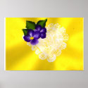 LACY HEART WITH PURPLE FLOWERS posters