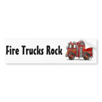 "Ladder Fire Truck, Fire Trucks Rock Bumper Sticke