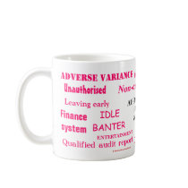 Ladies Accounting Swear Words!! Pink 'n' black mugs