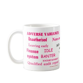Ladies Accounting Swear Words!! Pink 'n' black mug