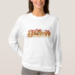 Ladies Christmas Singing Reindeer Long Sleeve Top t-shirts