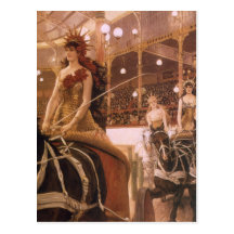 Ladies of the Cars (Circus) by Tissot, Vintage Art Post Cards