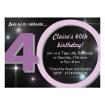 Ladies Pink / Purple Fortieth 40th Birthday Party Personalised Invitation