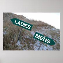 ladies sign above mens sign poster