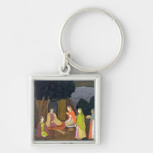 Ladies visiting a Yogini, School of Faqurullah Kha Key Chain