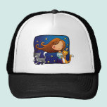 Lady and 2 cats hats
