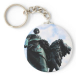 Lady and lion statues keychains