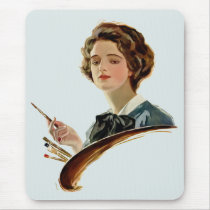 Lady Artist Mouse Pad