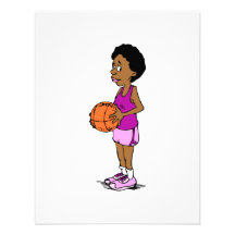 Lady Basketball Player Custom Invitations