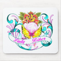 lady biker-1 mouse mat