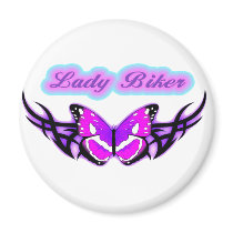 Lady Biker-3 Fridge Magnet