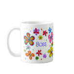 Lady Boss, Big Flowers Coffee Mug