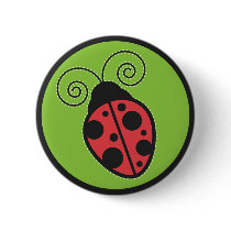 Lady Bug Pinback Buttons