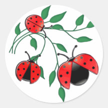 Lady Bug, Lady Bugs Round Sticker