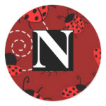 Lady Bug Monogram N stickers