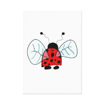 Lady bug stretched canvas prints