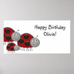 Lady Bugs Birthday Party Banner