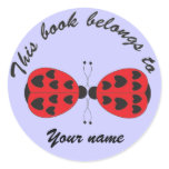 lady bugs, book labels stickers