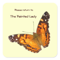 Lady Butterfly Bookplate ~ sticker