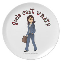 Lady CEO in Business Suit Dinner Plates
