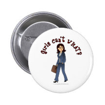 Lady CEO in Business Suit Pinback Button