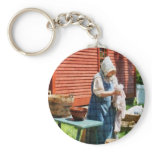 Lady Doing Laundry keychains