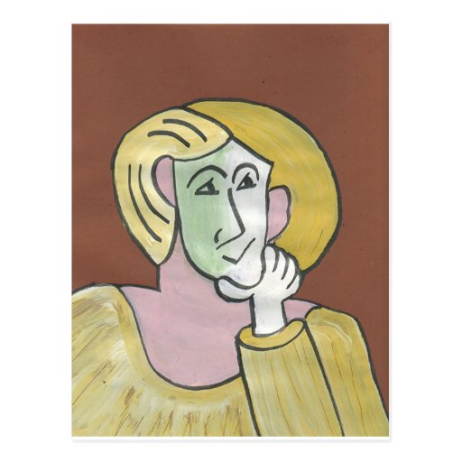 Lady Envy Cubist Postcard