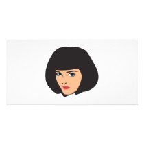 Lady Face Personalized Photo Card