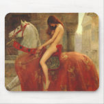 Lady Godiva riding naked on her white horse mousepads