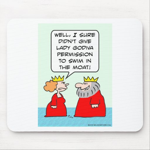 Lady Godiva Swimming in the Moat. Mousepads