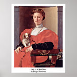 Lady In A Red Dress By Jacopo Pontormo posters