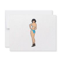 Lady in Bikini Personalized Invitations