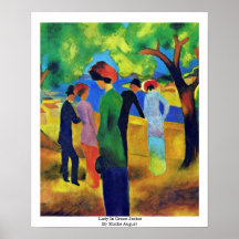 Lady In Green Jacket By Macke August Poster