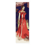 Lady in red Bookmark Business Card Template