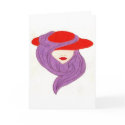 lady in red hat cards
