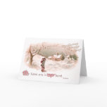 Lady in Snow in Religious Christmas Card