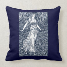 lady in the Woods Throw Pillows